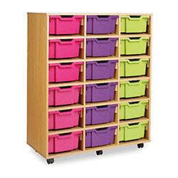 Tray Storage Unit With 18 Deep Trays Multi H1210mm , HuntOffice.ie on Productcaster.