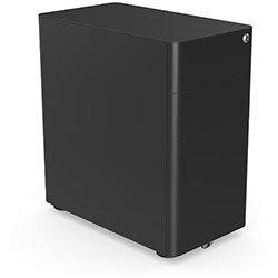 Moda L Metal Pedestal with 2 Stationary and 1 Filling Drawer - D535xH580xW300mm - Black on Productcaster.