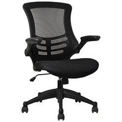 Executive High Back Mesh Office Chair in Black with Fold Up Armrests, Tilt Back and Adjustable Seat , HuntOffice.ie on Productcaster.