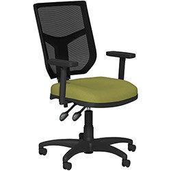 OA Series Mesh Back Office Chair with Adjustable Black Mesh Back Adjustable Arms & Light Green Evert Fabric Seat on Productcaster.