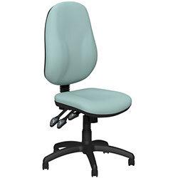 O.B Series Office Chair Leather Look Seat Black Base Light Blue on Productcaster.