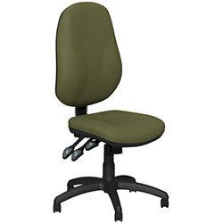 O.B Series Office Chair Leather Look Seat Black Base Olive Green on Productcaster.