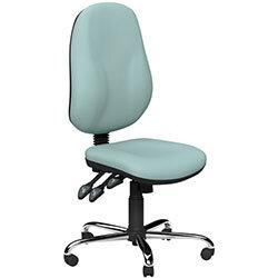 O.B Series Office Chair Leather Look Seat Chrome Base Light Blue on Productcaster.