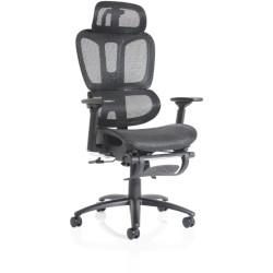 Horizon Executive Mesh Chair With Height Adjustable Arms and Footrest in BLACK , HuntOffice.ie on Productcaster.