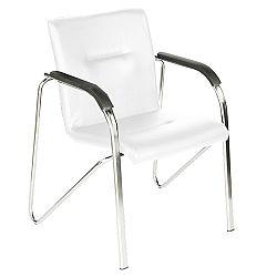 White Leather Look Boardroom Stacking Chair Sandy on Productcaster.