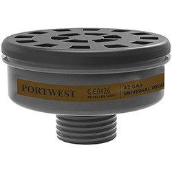 Portwest P906 A2 Gas Filter Uni Thread (Pack of 6) Black , HuntOffice.ie on Productcaster.