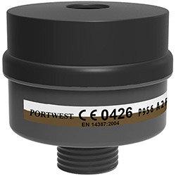 Portwest P956 A2P3 Filter Uni Thread (Pack of 4) Black , HuntOffice.ie on Productcaster.