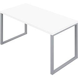 Picnic Low Table 1600x800x740mm Silver Frame & White Top on Productcaster.