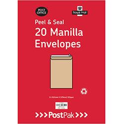 Pack of 20 Envelopes C5 Peel & Seal Manilla 115Gsm on Productcaster.