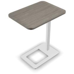 Mobi Laptop Stand 400x500x620mm White Frame & Walnut Stained Grey Top , HuntOffice.ie on Productcaster.