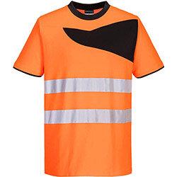 Portwest PW213 PW2 Hi-Vis Short Sleeve T-Shirt Orange & Black Large on Productcaster.