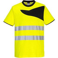 Portwest PW213 PW2 Hi-Vis Short Sleeve T-Shirt Yellow & Black Large on Productcaster.