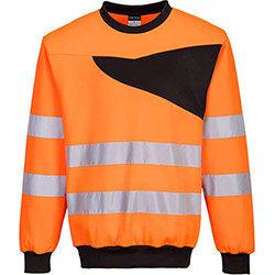 Portwest PW277 PW2 Hi-Vis Crewneck Sweatshirt Orange & Black Medium , HuntOffice.ie on Productcaster.