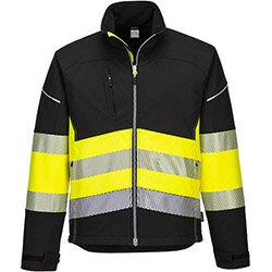 Portwest PW375 PW3 Softshell Jacket Class 1 Black & Yellow Medium on Productcaster.