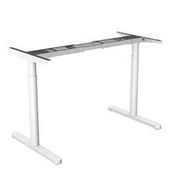 Rounde Single Electric Height Adjustable Frame White - Suitable for desktop width 1200,1400,1600,1800mm on Productcaster.