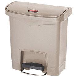 Rubbermaid Resin Slim Jim 15 Litre Front Step Step-On Pedal Bin Beige on Productcaster.