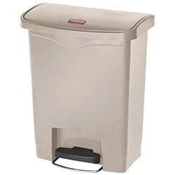 Rubbermaid Resin Slim Jim 30 Litre Front Step Step-On Pedal Bin Beige on Productcaster.