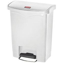 Rubbermaid Resin Slim Jim 30 Litre Front Step Step-On Pedal Bin White on Productcaster.