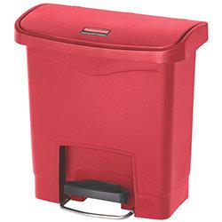 Rubbermaid Resin Slim Jim 15 Litre Front Step Step-On Pedal Bin Red on Productcaster.