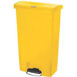 Rubbermaid Resin Slim Jim 68 Litre Front Step Step-On Pedal Bin Yellow on Productcaster.