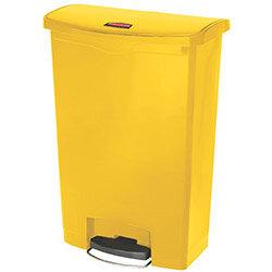 Rubbermaid Resin Slim Jim 90 Litre Front Step Step-On Pedal Bin Yellow on Productcaster.