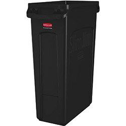 Rubbermaid Slim Jim 87L Waste Container With Venting Channels Black on Productcaster.