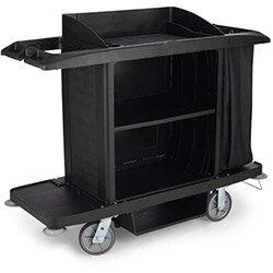 Rubbermaid 3 Shelve Large Housekeeping Service Car Black on Productcaster.