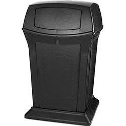 Rubbermaid 170.3L Square Ranger Trash Container with 2 Doors Black on Productcaster.