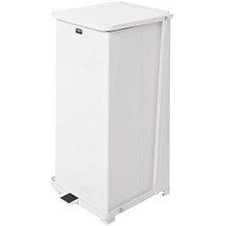 Rubbermaid 90L The Defenders Steel Step Trash Can with Plastic Liner White on Productcaster.