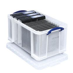 Plastic Storage Box 48 Litre Stackable Clear Really Useful on Productcaster.