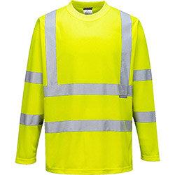 Portwest S178 Hi-Vis Long Sleeved T-Shirt Yellow Large on Productcaster.