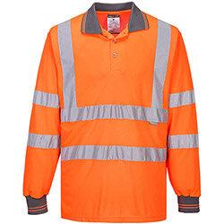 Portwest S277 Hi-Vis Long Sleeve Polo Shirt Orange 5XL , HuntOffice.ie on Productcaster.