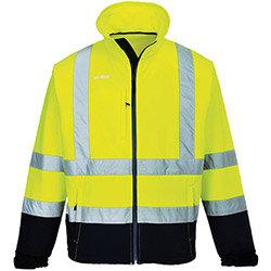 Portwest S425 Hi-Vis Contrast Softshell Jacket Yellow & Navy Small , HuntOffice.ie on Productcaster.