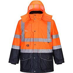 Portwest S426 Hi-Vis 7in1 Contrast Jacket Orange & Navy Large on Productcaster.