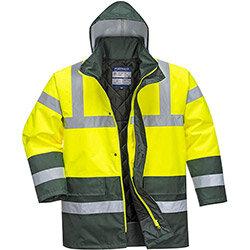 Portwest S466 Contrast Traffic Jacket Yellow & Green Small on Productcaster.