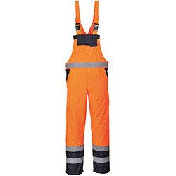 Portwest S489 Contrast Bib & Brace Overall Lined Orange Medium , HuntOffice.ie on Productcaster.