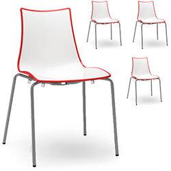 Zebra Bicolore Anthracite Leg Outdoor High Gloss Stacking Chair White/Red on Productcaster.