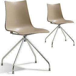 Zebra Technopolymer Canteen Chair with Chrome Trestle Revolving Base Dove Grey on Productcaster.