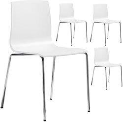 Alice Fire Retardant Chrome Leg Canteen & Breakout Stacking Chair Linen White , HuntOffice.ie on Productcaster.