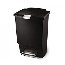 Simplehuman Rectangular Plastic Bin 45L Pedal Operated Black CW1371 on Productcaster.