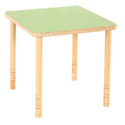 Flexi Square Height Adjustable Table 64-76cm Green Top on Productcaster.