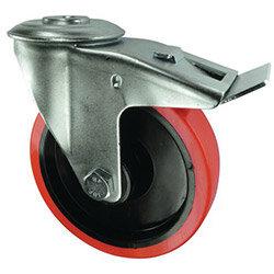 Castor Poly. Tyred 125mm Dia. Hole Fixing Swivel Braked , HuntOffice.ie on Productcaster.