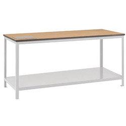 Bench Work Sq.Tube Mdf Top & Lower Steel Shelf 1500X600mm , HuntOffice.ie on Productcaster.