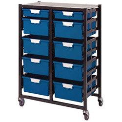 Mobile Tray Unit 10 Tray Blue A4 8 Deep+ 2 Shallow 690X435X900 on Productcaster.