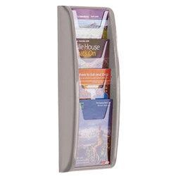 Leaflet Dispenser Wall Mounted 4Xa5 Pockets Grey on Productcaster.