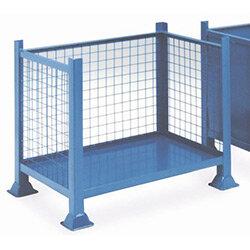 Steel Pallet With Open Fronted Mesh Sides WxDxH 915x915x760mm - 1000kg Capacity, Stackable up to 4 High' , ''HuntOffice.ie' on Productcaster.