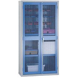 1830x915x459 Mesh Door Cabinet 1/2 Louvred 2 Shelves Green Doors , HuntOffice.ie on Productcaster.