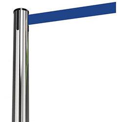 2.3 Metre Webbing Post Stainless Steel With Dark Blue Belt , HuntOffice.ie on Productcaster.