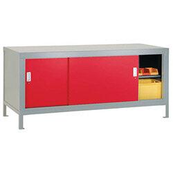 Full Area Sliding Door Cabinet Red on Productcaster.