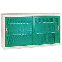 Sliding Door Mesh Cabinet 1020x1830x460 Charcoal , HuntOffice.ie on Productcaster.